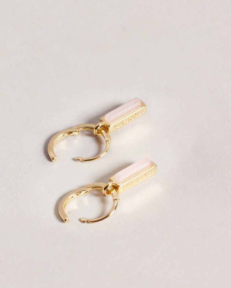 Pale Pink Ted Baker Gwennie Gem Bar Huggie Earrings Earrings | US0001787