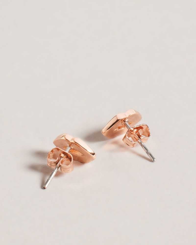 Pale Pink Ted Baker Kreshel Kiss Kiss Enamel Stud Earrings Earrings | US0001816