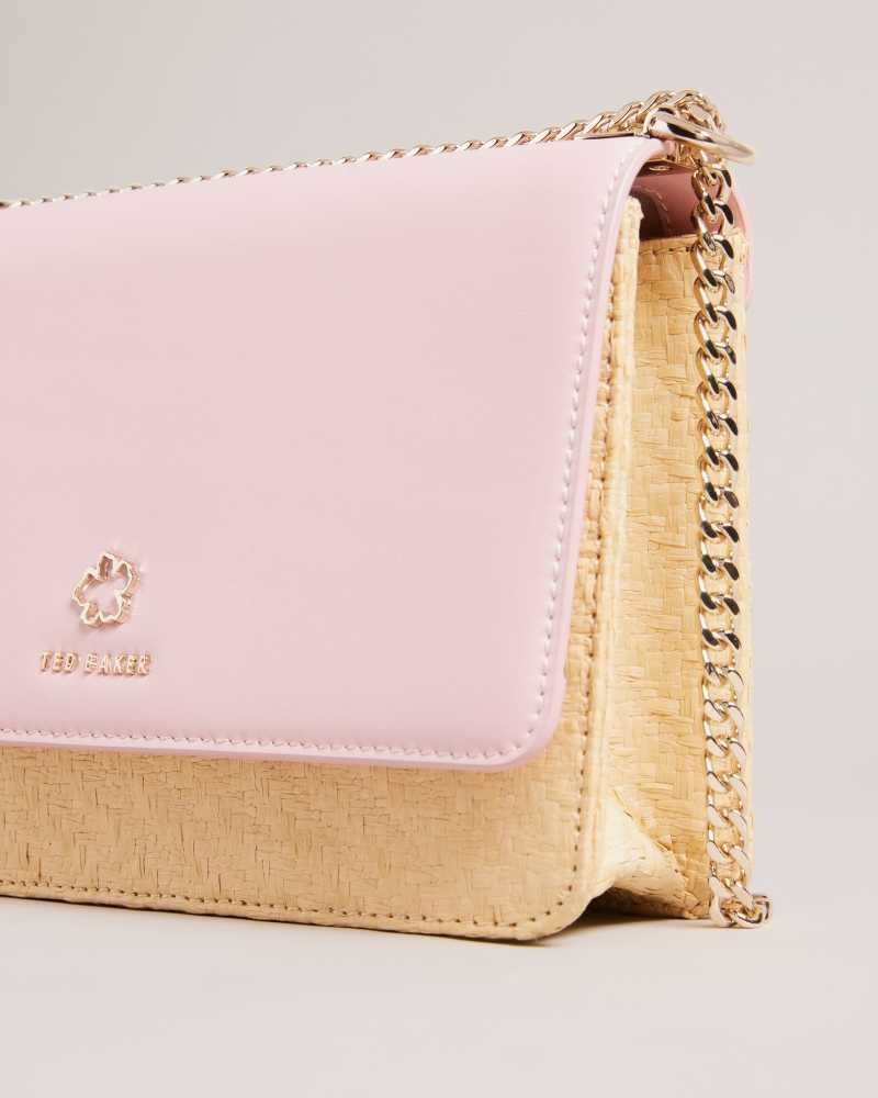 Pale Pink Ted Baker Magdie Magnolia Eyelet Woven Crossbody Bag | US0001297