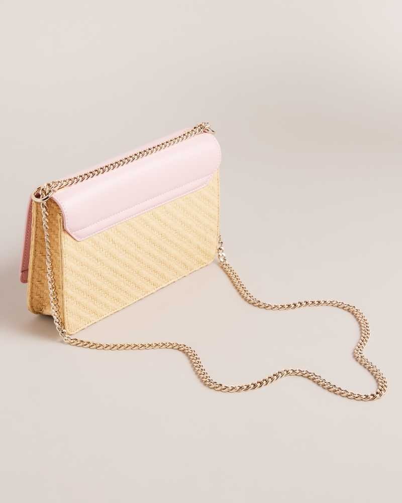 Pale Pink Ted Baker Magdie Magnolia Eyelet Woven Crossbody Bag | US0001297