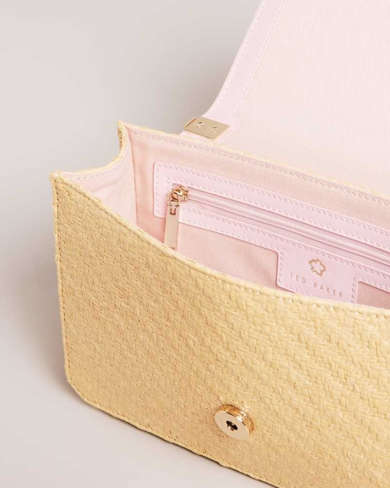 Pale Pink Ted Baker Magdie Magnolia Eyelet Woven Crossbody Bag | US0001297