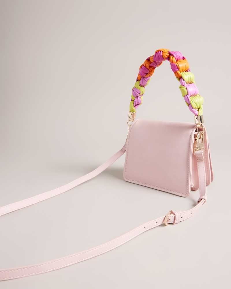 Pale Pink Ted Baker Maryse Knotted Handle Crossbody Bag | US0001287