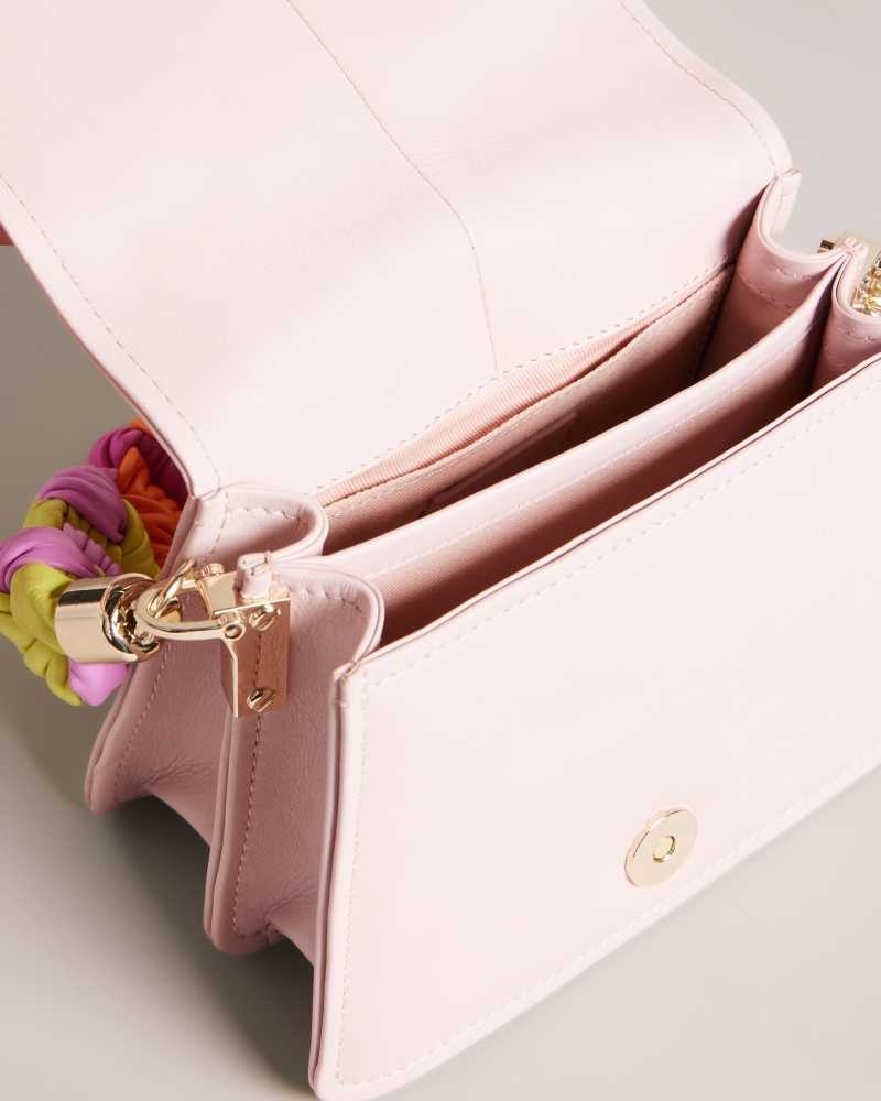 Pale Pink Ted Baker Maryse Knotted Handle Crossbody Bag | US0001287