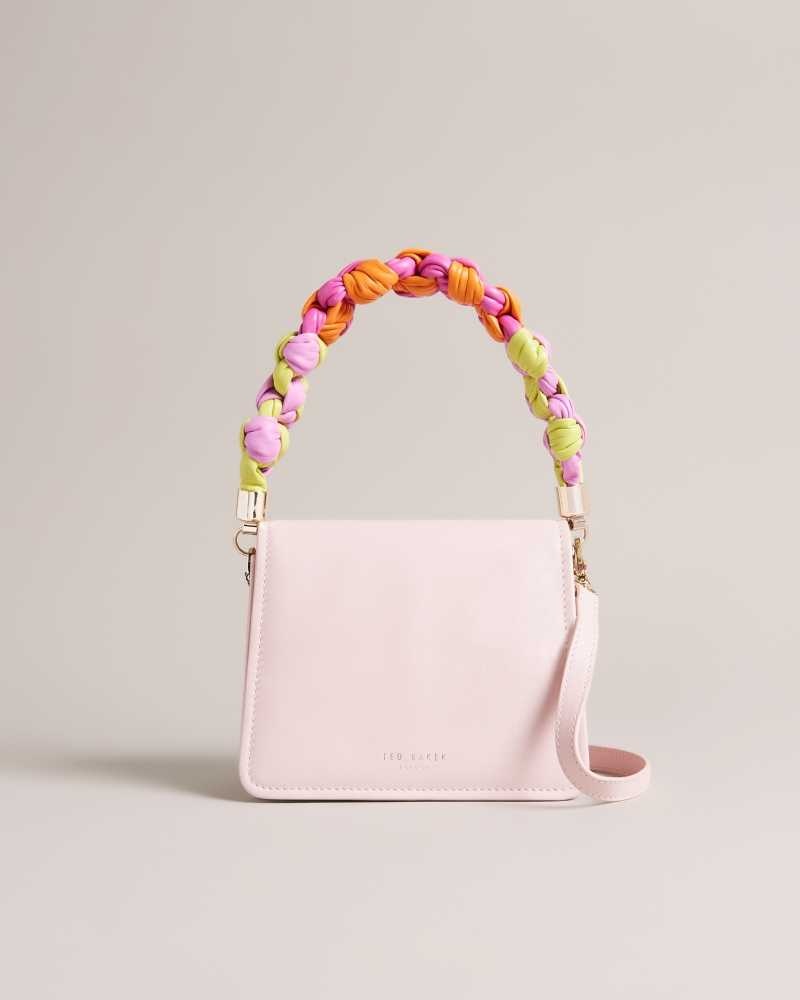 Pale Pink Ted Baker Maryse Knotted Handle Crossbody Bag | US0001287