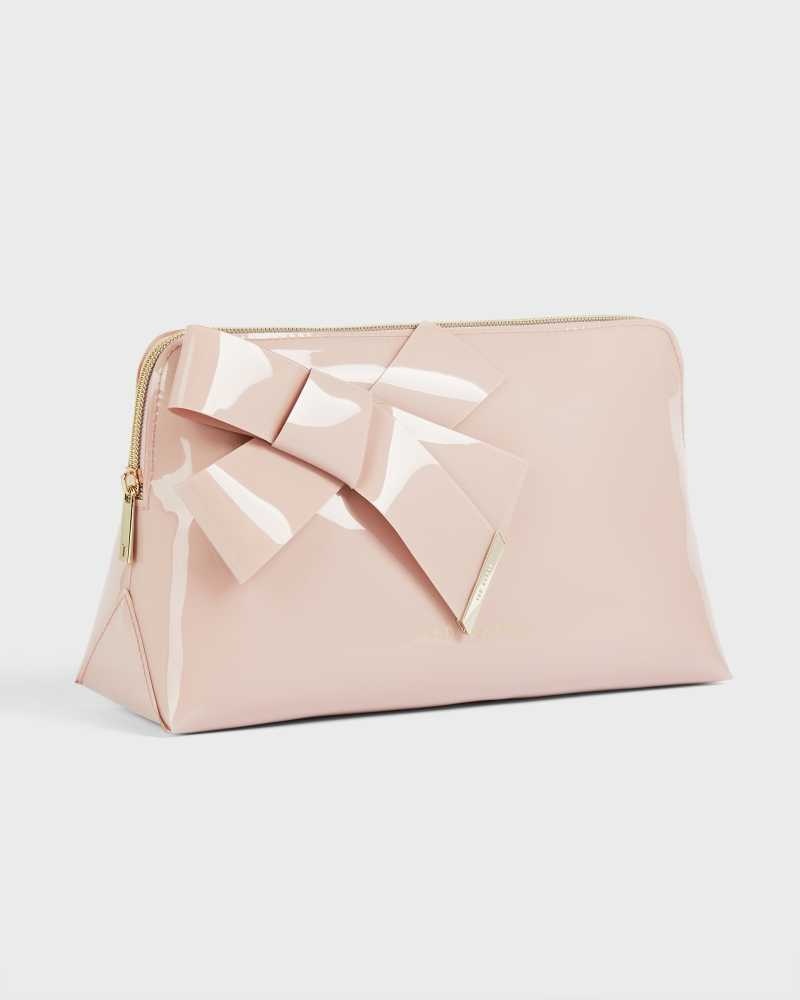 Pale Pink Ted Baker Nicco Knot Bow Washbag | US0001567