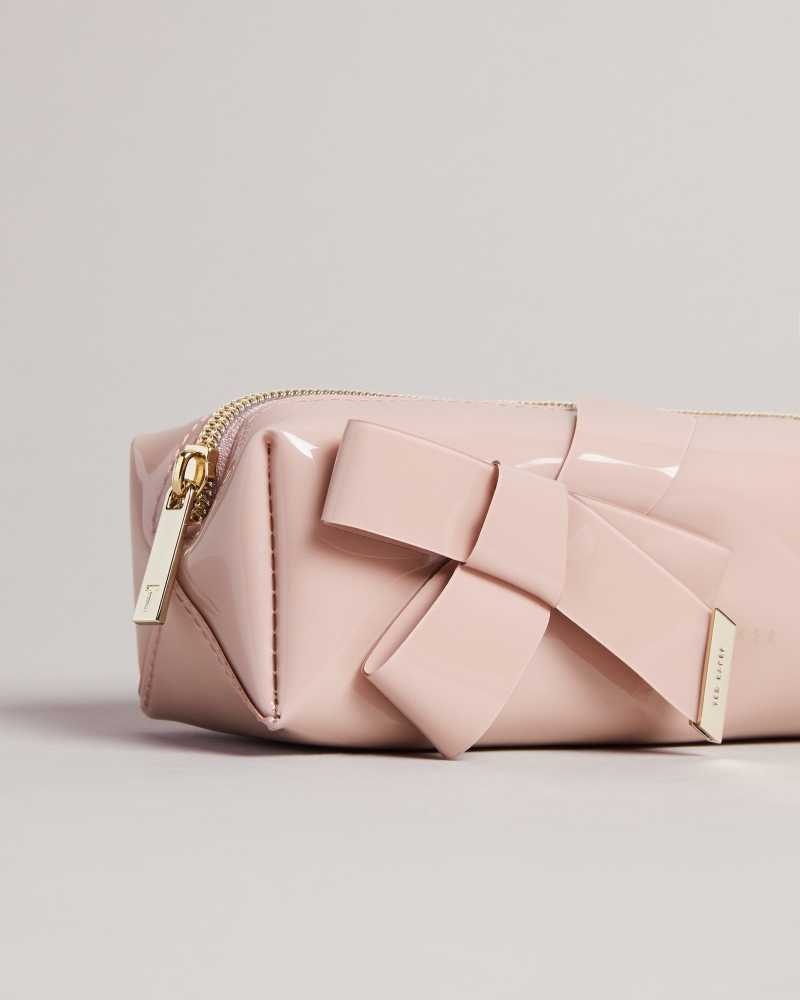 Pale Pink Ted Baker Nikara Knot Bow Brush Case | US0001578