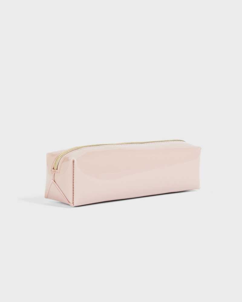 Pale Pink Ted Baker Nikara Knot Bow Brush Case | US0001578