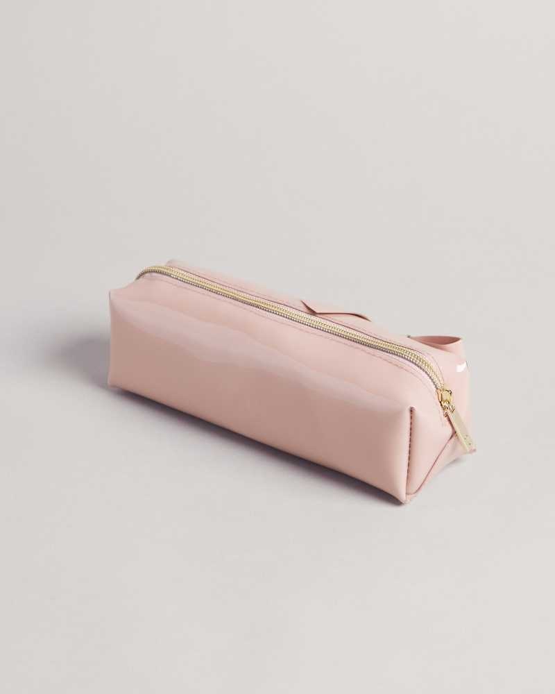 Pale Pink Ted Baker Nikara Knot Bow Brush Case | US0001578