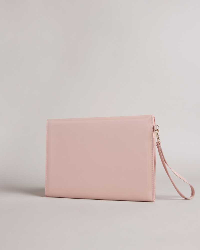 Pale Pink Ted Baker Nikkey Knot Bow Envelope Pouch | US0001256