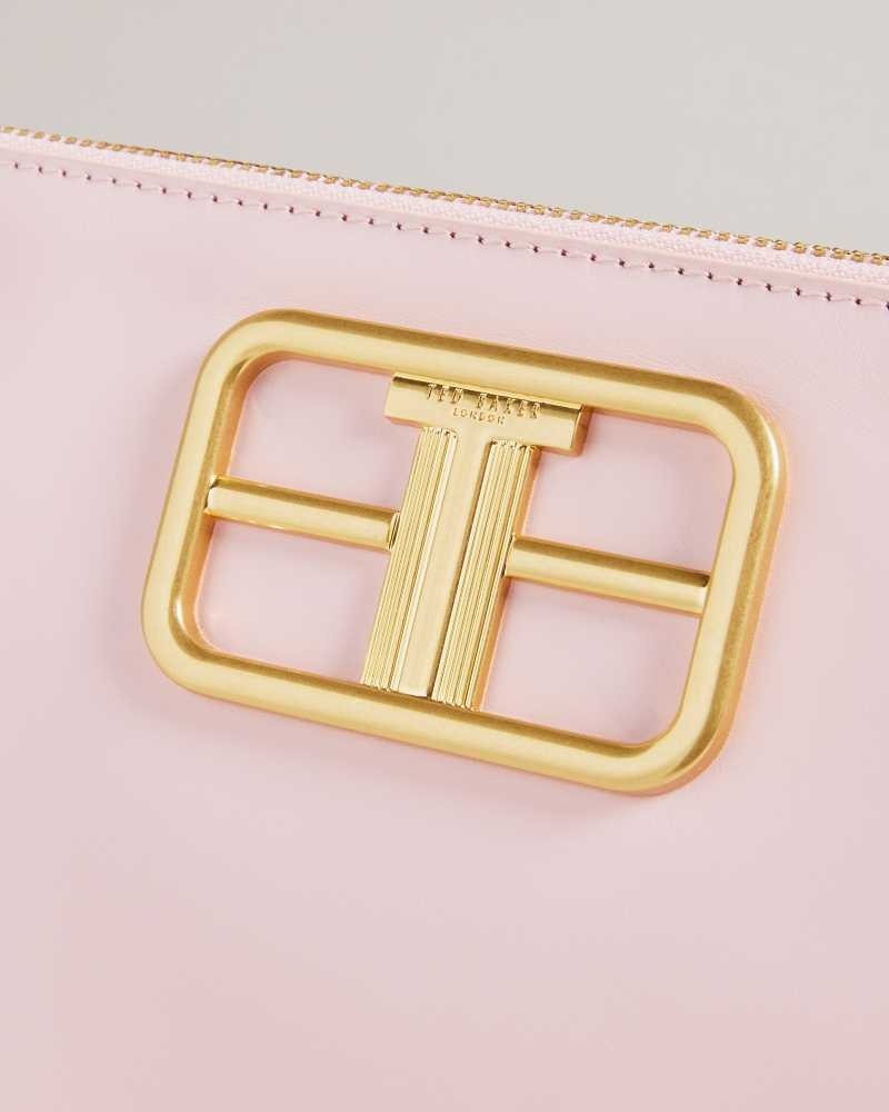 Pale Pink Ted Baker Tikila Statement Hardware Clutch | US0001263