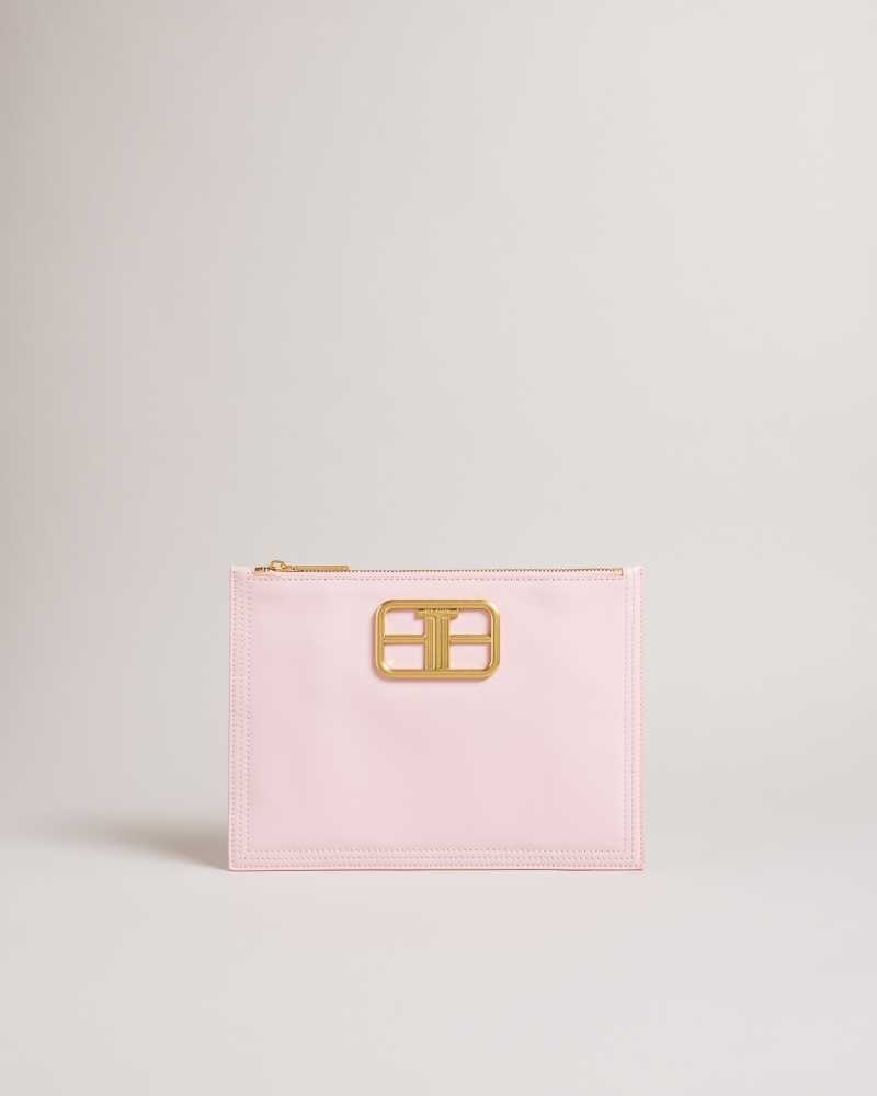 Pale Pink Ted Baker Tikila Statement Hardware Clutch | US0001263