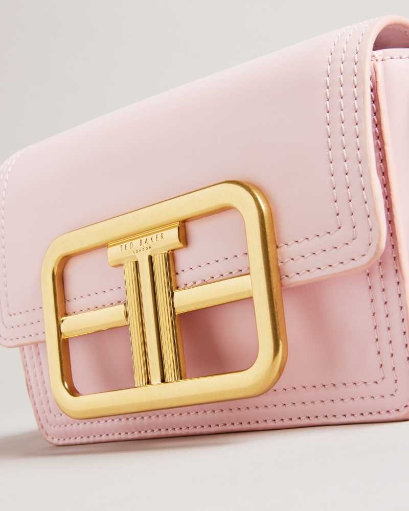 Pale Pink Ted Baker Tikisha Statement Hardware Mini Crossbody Bag | US0001294