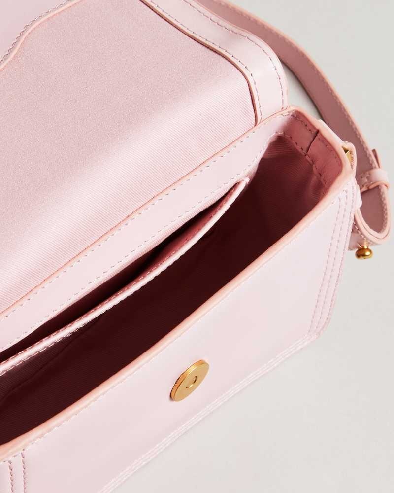 Pale Pink Ted Baker Tikisha Statement Hardware Mini Crossbody Bag | US0001294