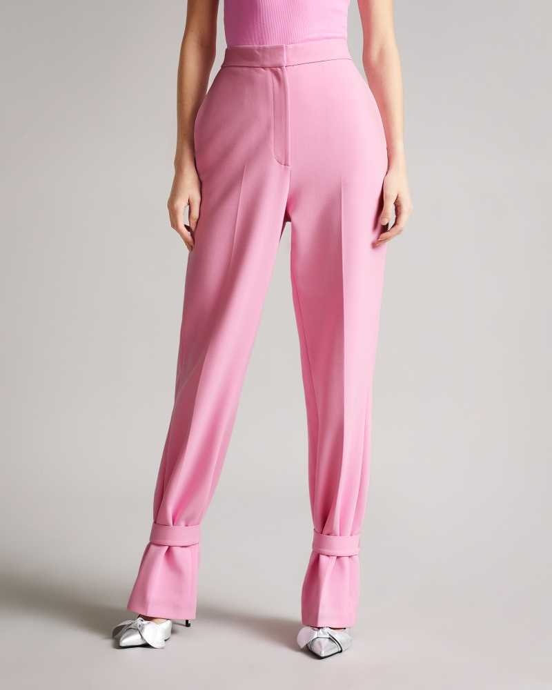 Pink Ted Baker Aleksit Straight Leg Trouser With Ankle Tab | US0001113