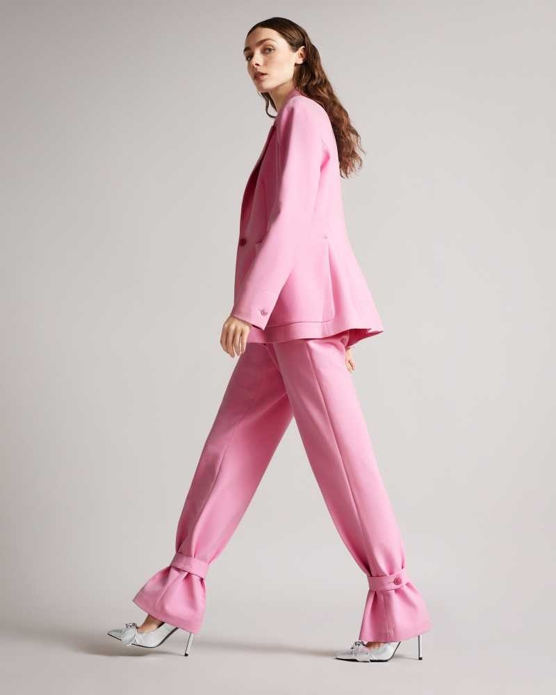 Pink Ted Baker Aleksit Straight Leg Trouser With Ankle Tab | US0001113