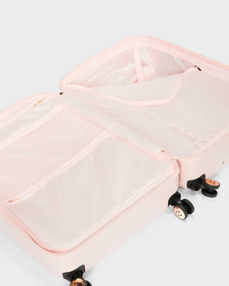 Pink Ted Baker Bellu Bow Detail Large Trolley Suitcase | US0001494