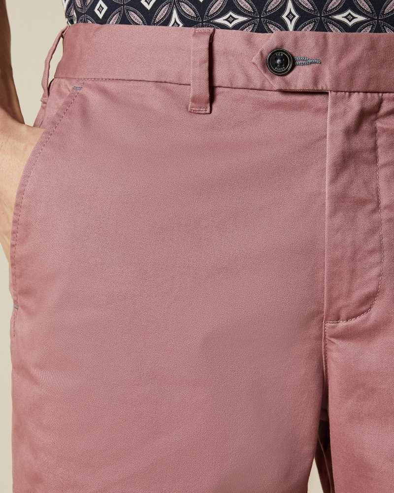 Pink Ted Baker Buenose Cotton Chino Shorts Chinos | US0001191