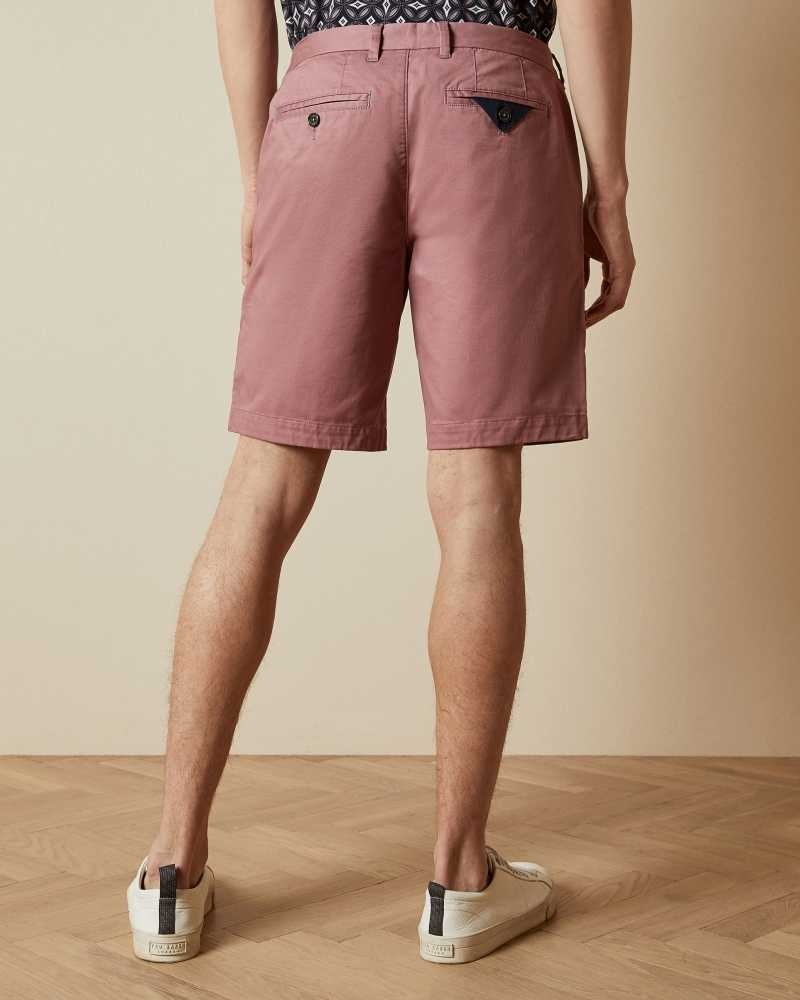 Pink Ted Baker Buenose Cotton Chino Shorts Chinos | US0001191