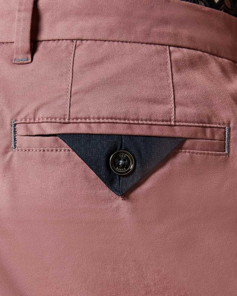 Pink Ted Baker Buenose Cotton Chino Shorts Chinos | US0001191