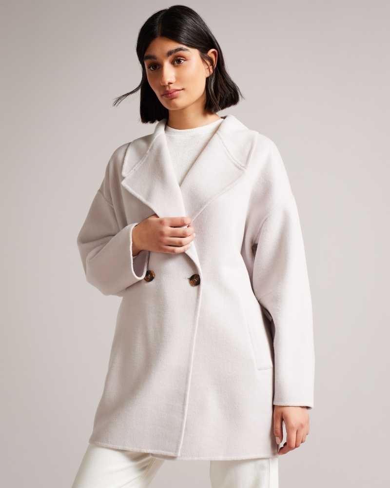 Pink Ted Baker Caysa Cocoon Coat With Oversized Collar Coats | US0000184