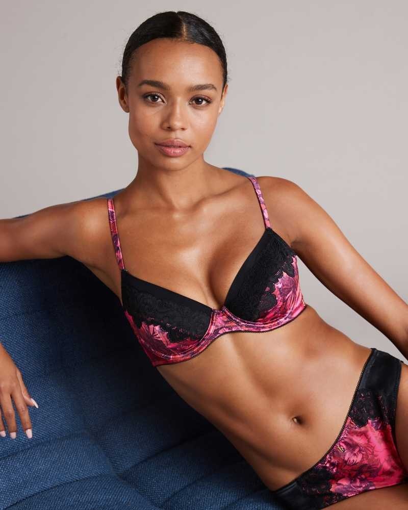 Pink Ted Baker Jaene Floral Unpadded Bra | US0000465