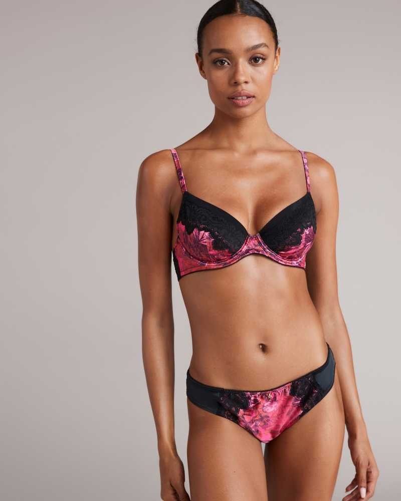 Pink Ted Baker Jaene Floral Unpadded Bra | US0000465