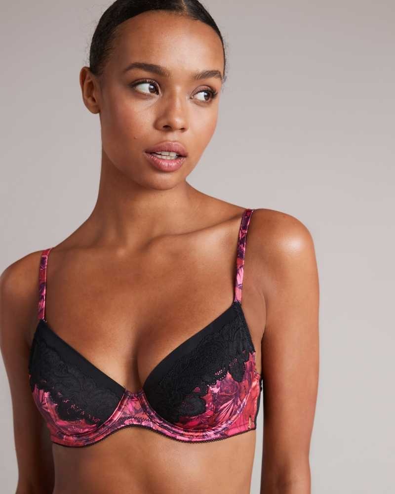 Pink Ted Baker Jaene Floral Unpadded Bra | US0000465