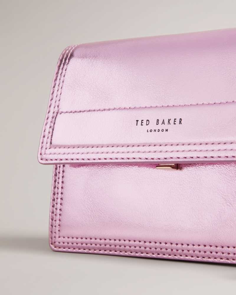 Pink Ted Baker Libbe Leather Crossbody Bag | US0001313