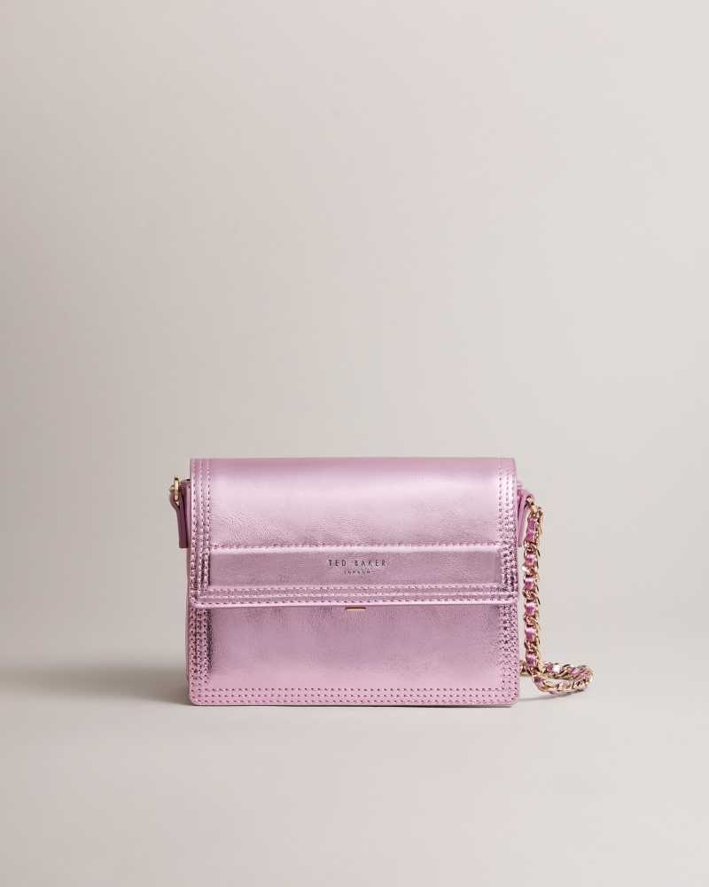 Pink Ted Baker Libbe Leather Crossbody Bag | US0001313