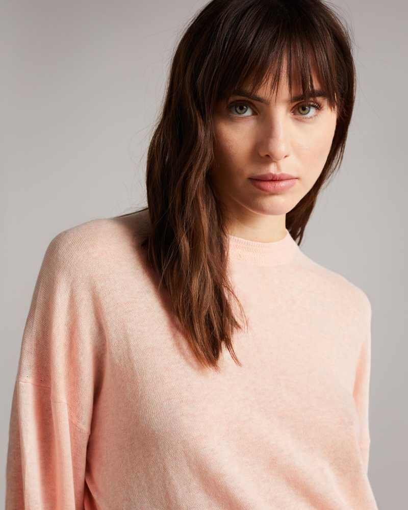 Pink Ted Baker Nicci Sleeve Detailed Jumper | US0000334