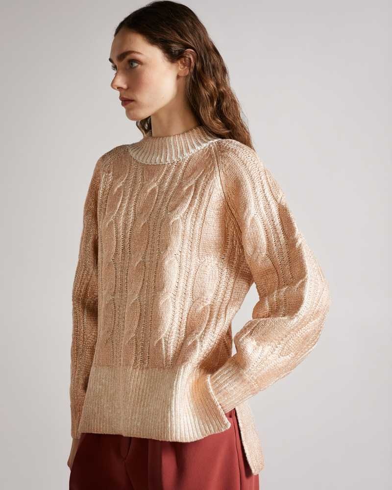 Pink Ted Baker Sidonyy MIB Cable Knit Jumper | US0000344