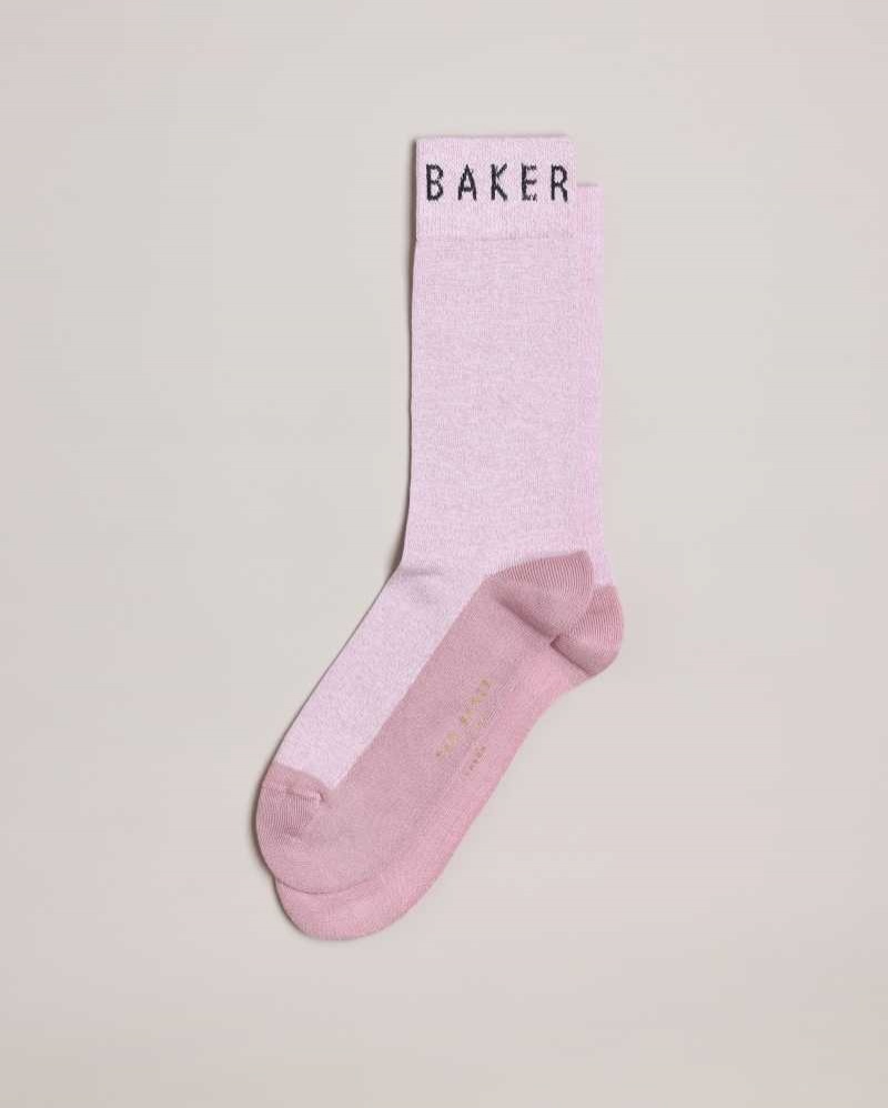 Pink Ted Baker Twistsk Twisted Yarn Socks | US0001928