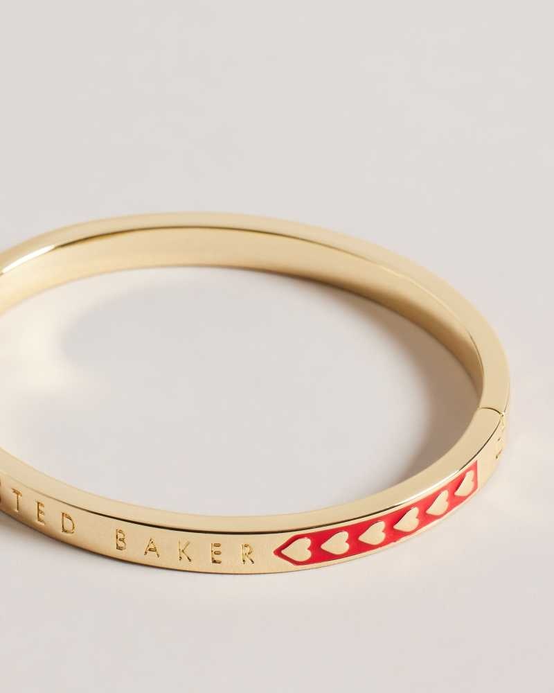 Red Ted Baker Eellie Enamel Heart Bangle Bangles | US0001734