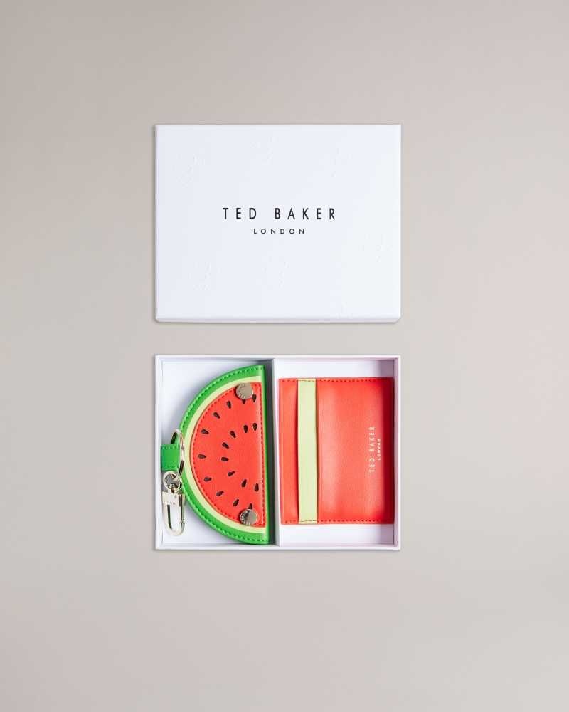 Red Ted Baker Wmelon Watermelon Keyring And Card Holder Cardholders | US0001398