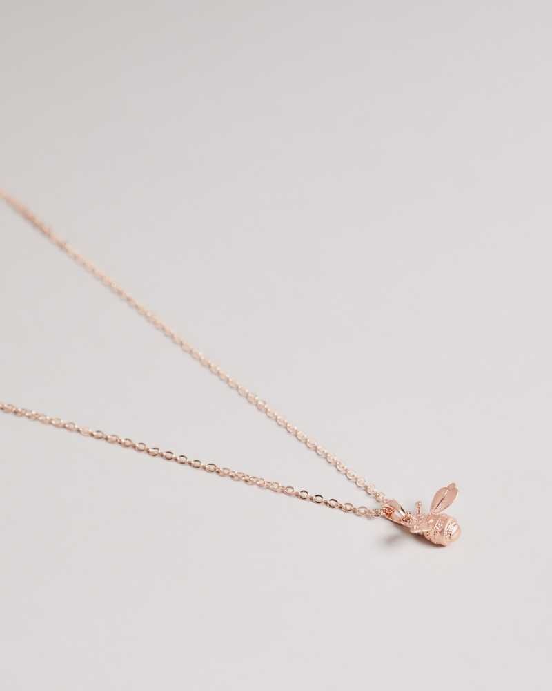 Rose Gold Colour Ted Baker Bellema Bumble Bee Pendant Necklace Pendant Necklace | US0001874