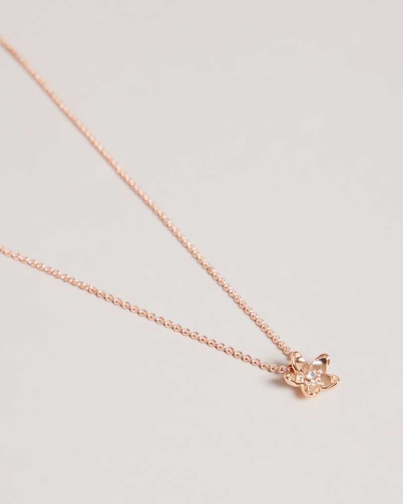 Rose Gold Colour Ted Baker Braddie Blossom Pendant Necklace Pendant Necklace | US0001877