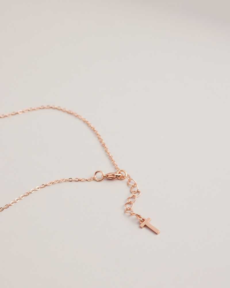 Rose Gold Colour Ted Baker Hara Heart Pendant Necklace Pendant Necklace | US0001855