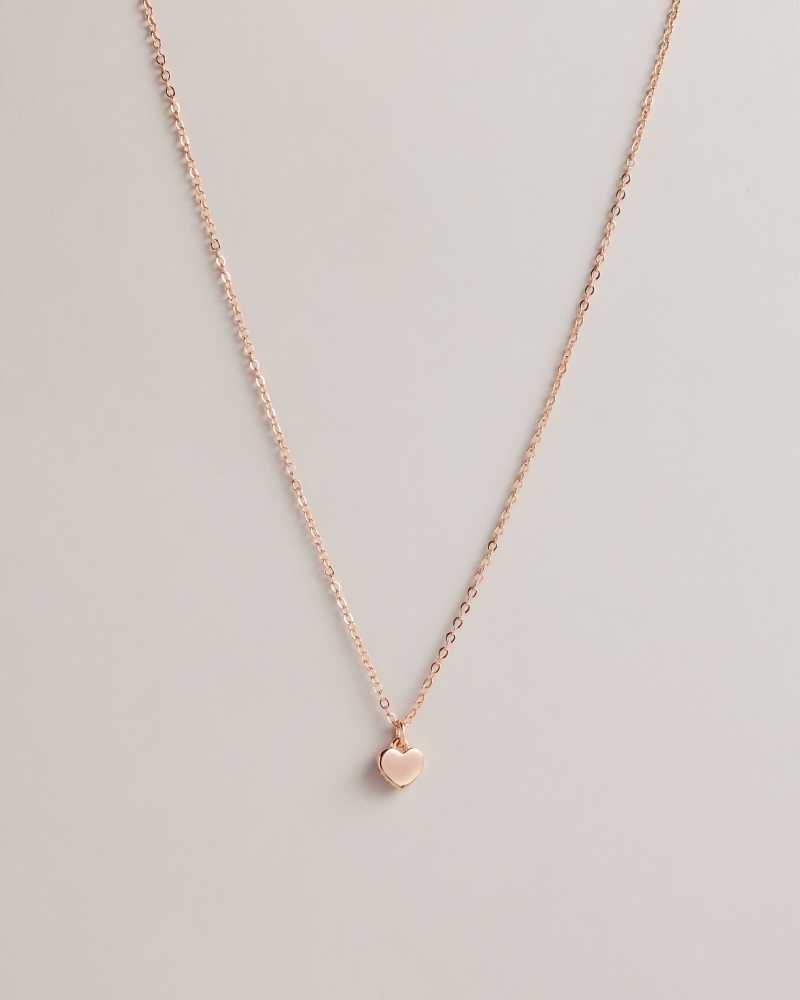 Rose Gold Colour Ted Baker Hara Heart Pendant Necklace Pendant Necklace | US0001855