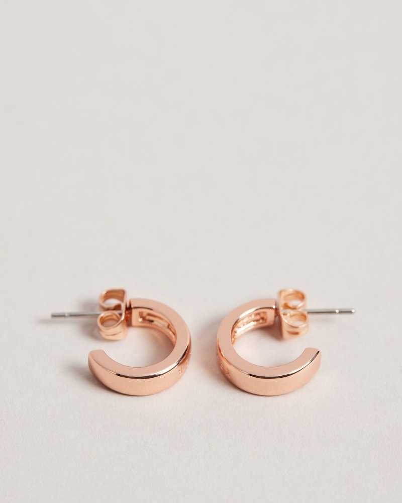 Rose Gold Colour Ted Baker Helanna Small Hoop Earrings Earrings | US0001818