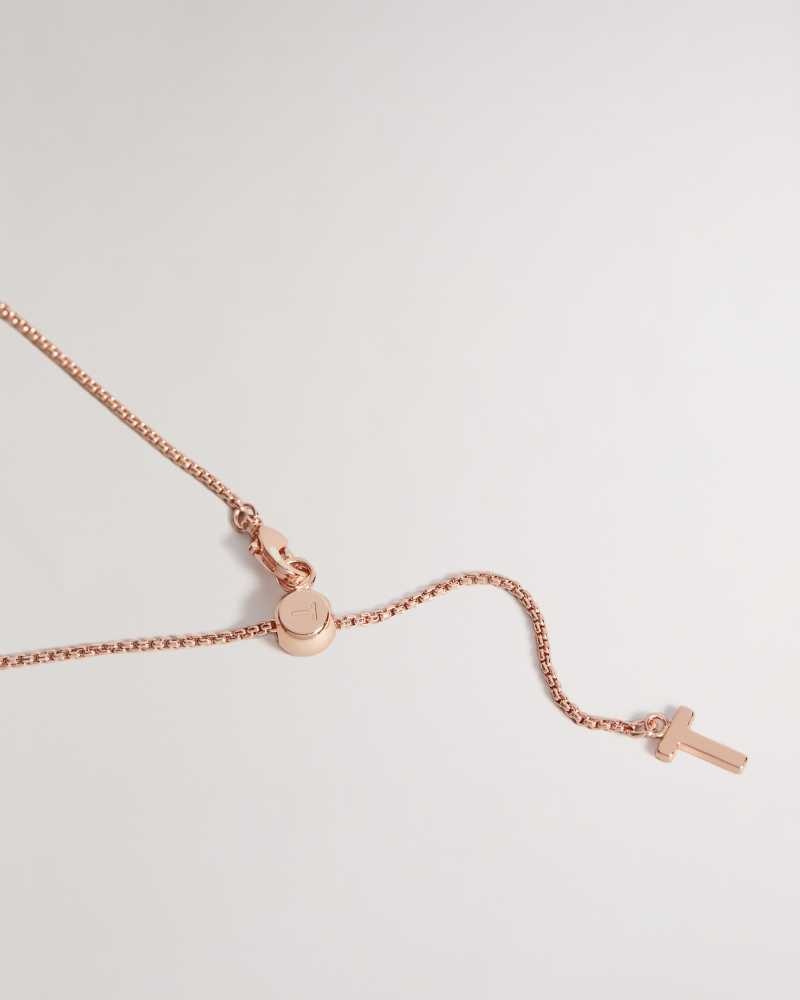 Rose Gold Colour Ted Baker Sininaa Crystal Pendant Necklace Pendant Necklace | US0001869