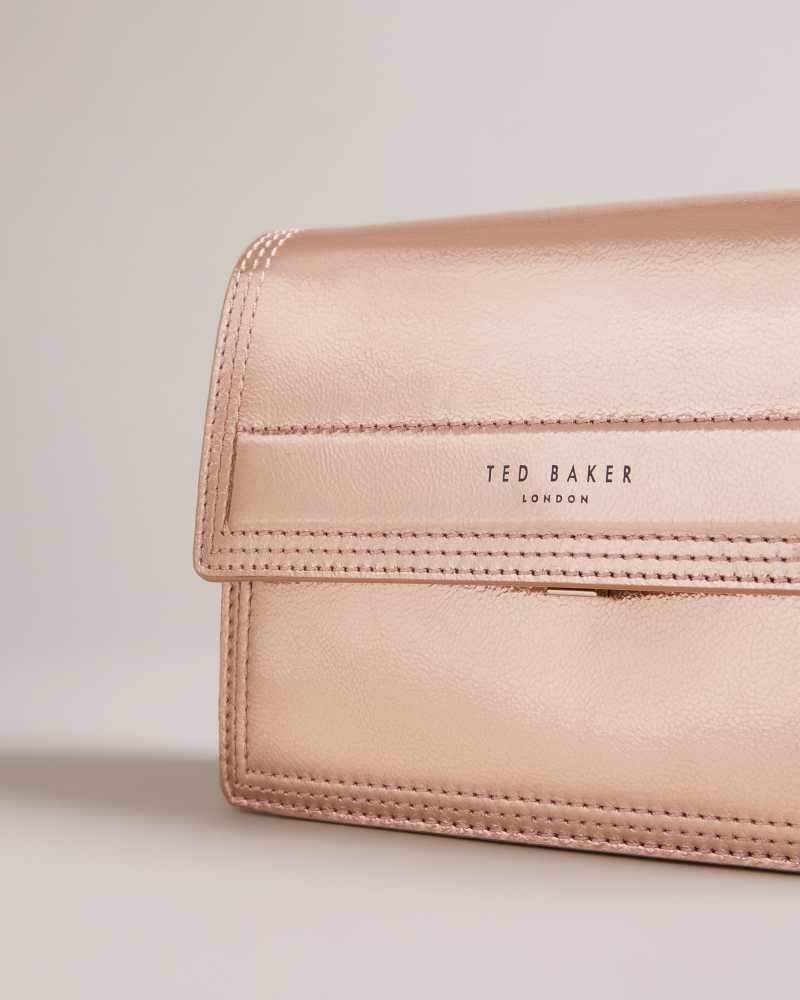 Rose Gold Ted Baker Libbe Leather Crossbody Bag | US0001353