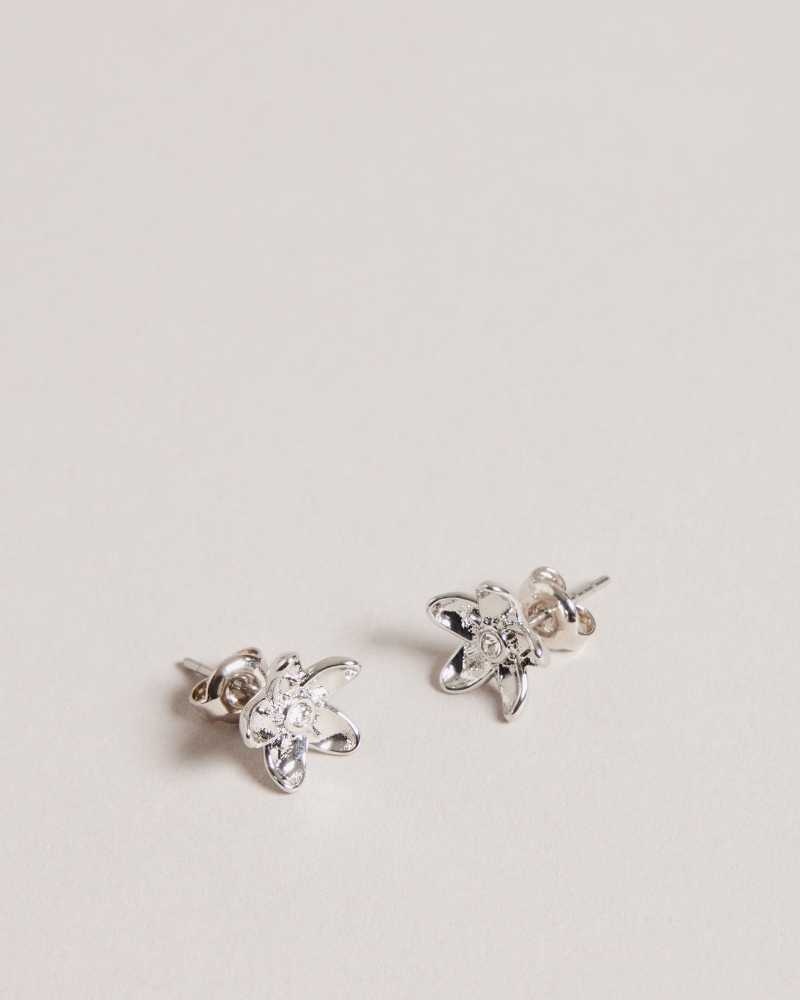 Silver Colour Ted Baker Beaauu Blossom Stud Earrings Earrings | US0001829