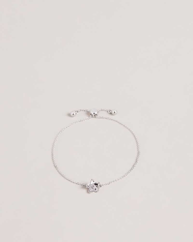 Silver Colour Ted Baker Braidn Blossom Bracelet Bracelets | US0001755