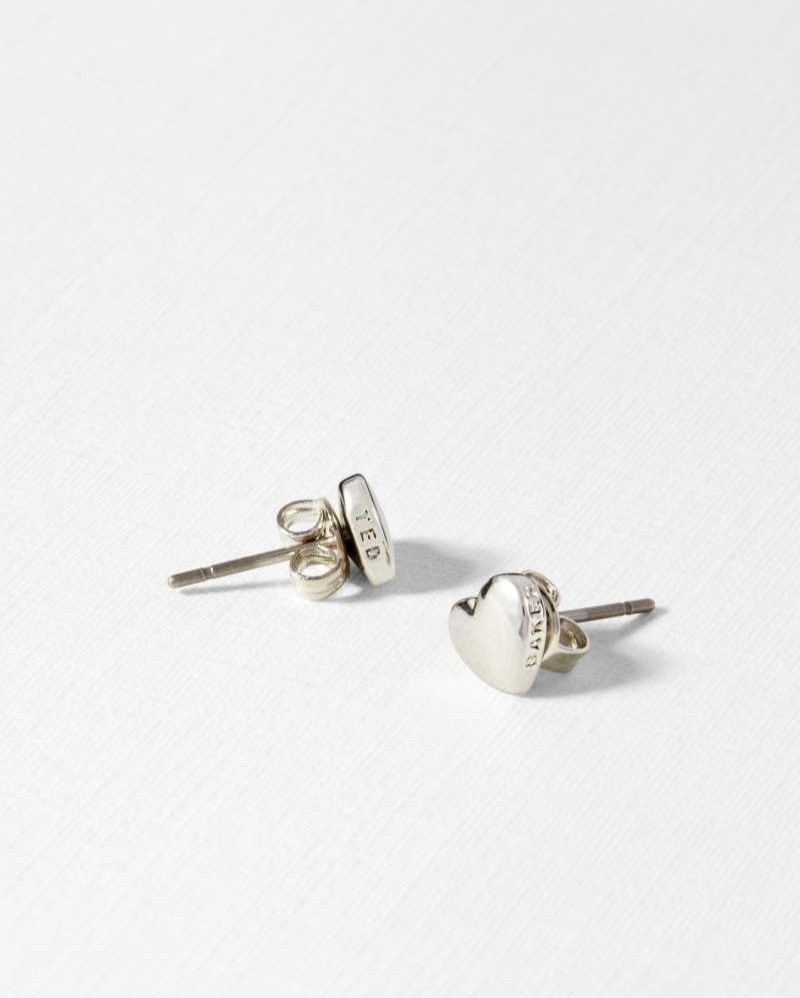 Silver Colour Ted Baker Harly Heart Stud Earrings Earrings | US0001803