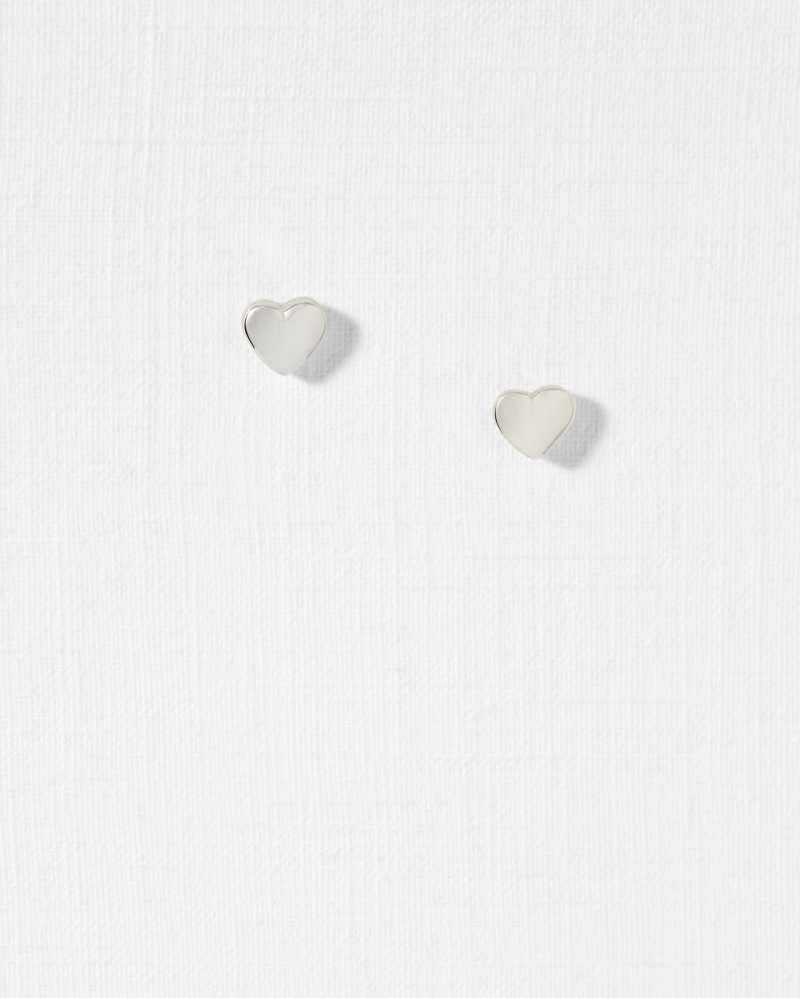 Silver Colour Ted Baker Harly Heart Stud Earrings Earrings | US0001803