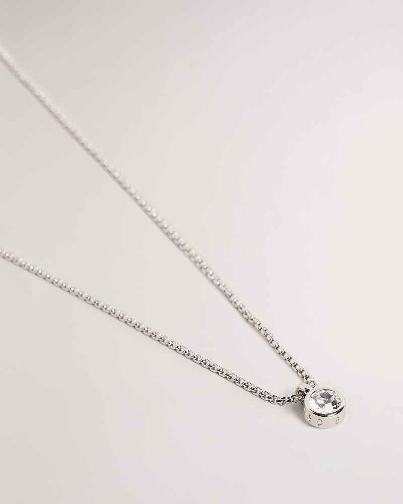 Silver Colour Ted Baker Sininaa Crystal Pendant Necklace Pendant Necklace | US0001872