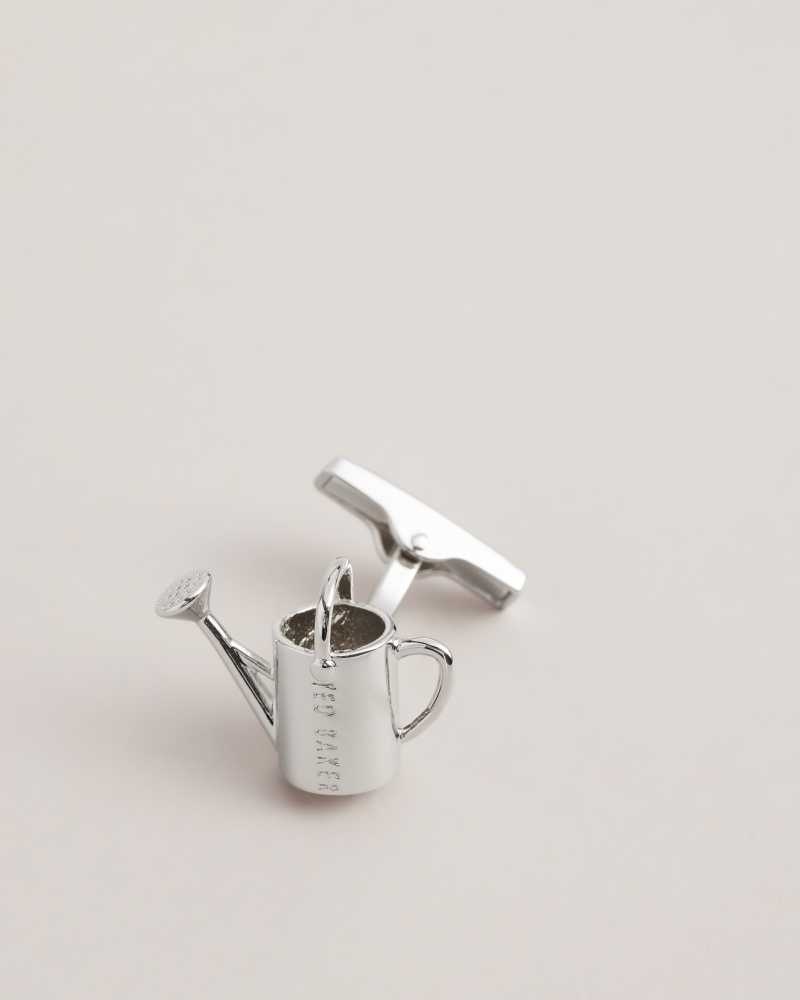 Silver Colour Ted Baker Sumerr Watering Can Cufflink And Lapel Pin Set | US0001665