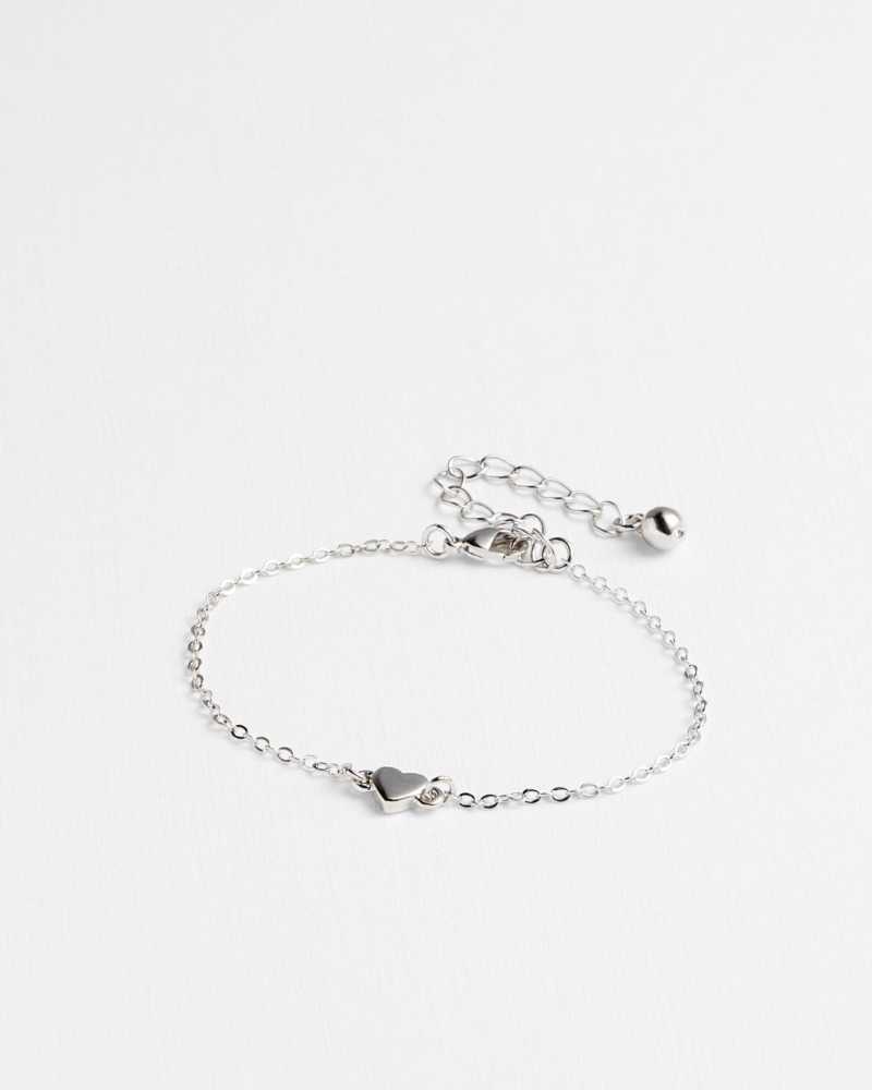 Silver Ted Baker Harsaa Mini Heart Bracelet Bracelets | US0001763