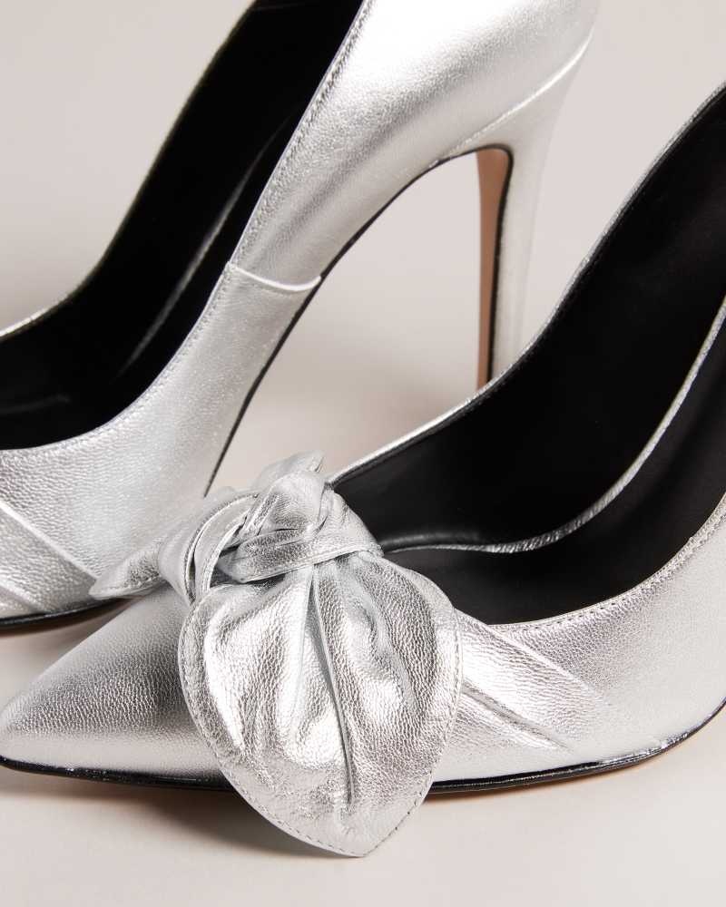 Silver Ted Baker Ryal Metallic Court Shoes | US0002105