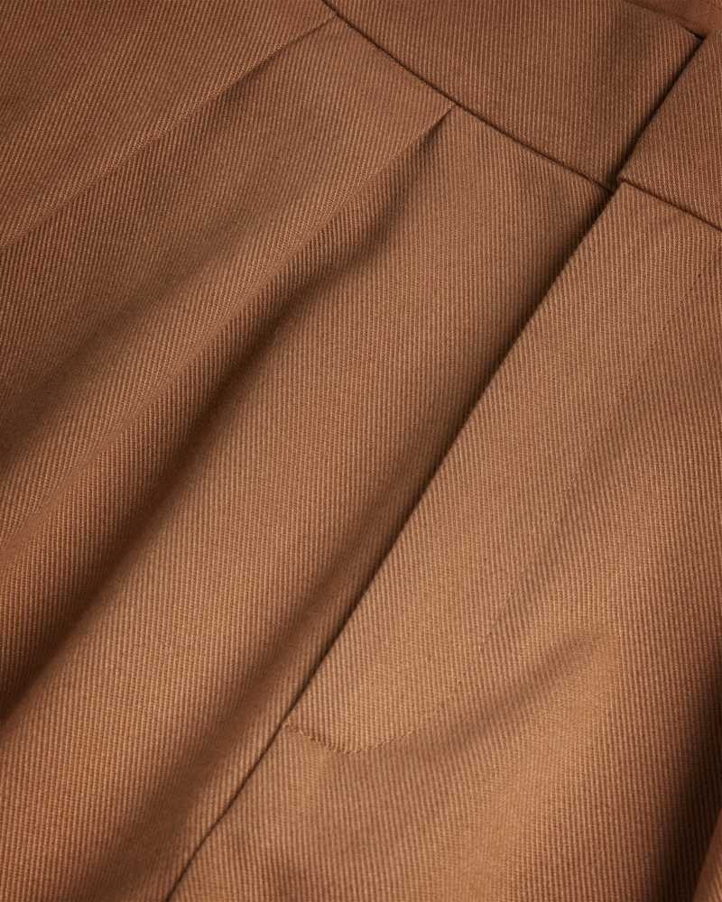 Tan Ted Baker Oaklia Pleated Wide Leg Trousers | US0001107